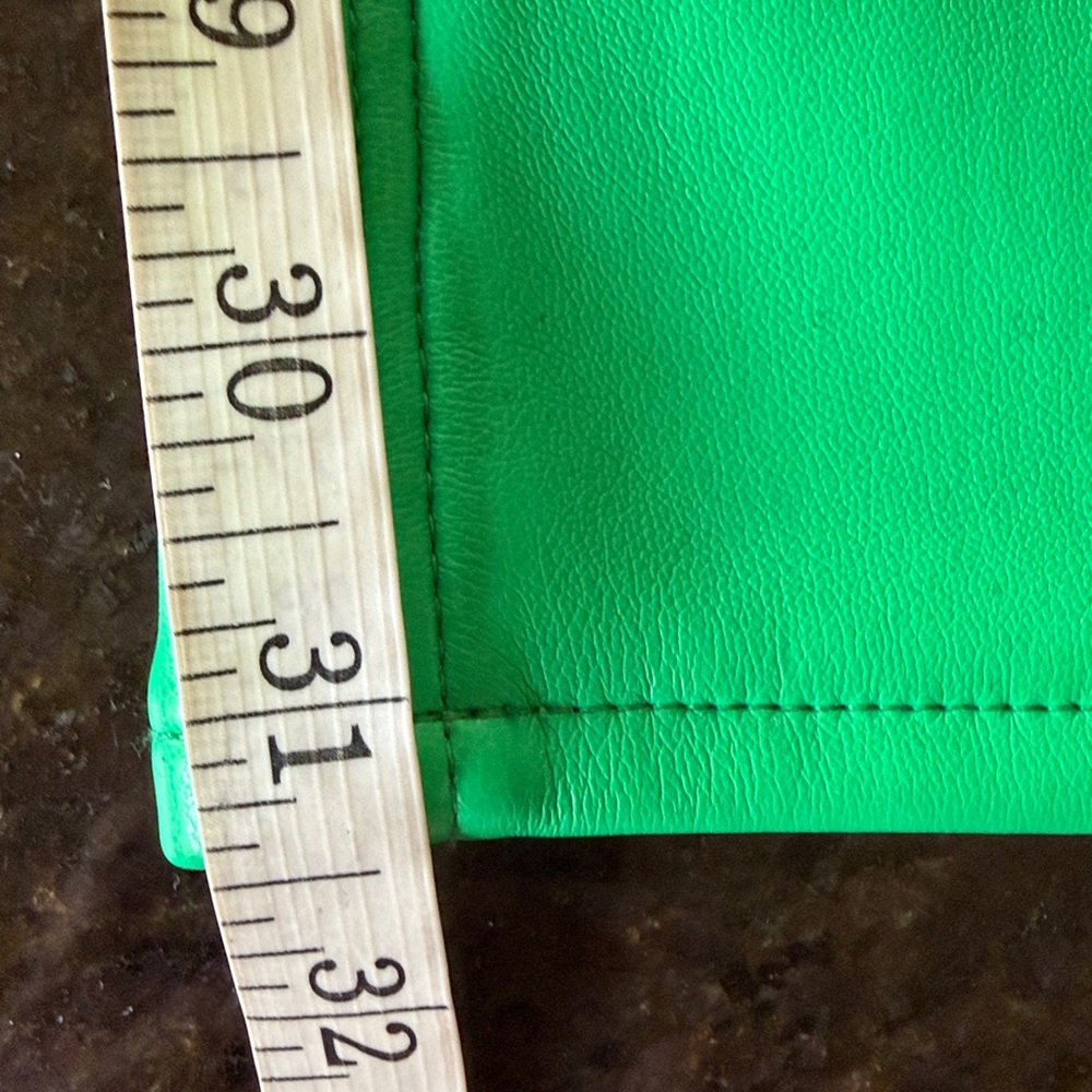 Good American Good Icon Faux Leather Pants Summer Green Size 2/26 - Picture 6 of 10